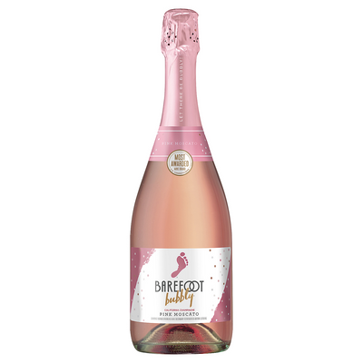 BAREFOOT BUBBLY PINK MOSCATO CHAMPAGNE CALIFORNIA 187ML