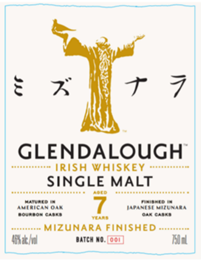 GLENDALOUGH 7 YEAR OLD MIZUNARA FINISHED SINGLE MALT IRISH WHISKEY 750ML