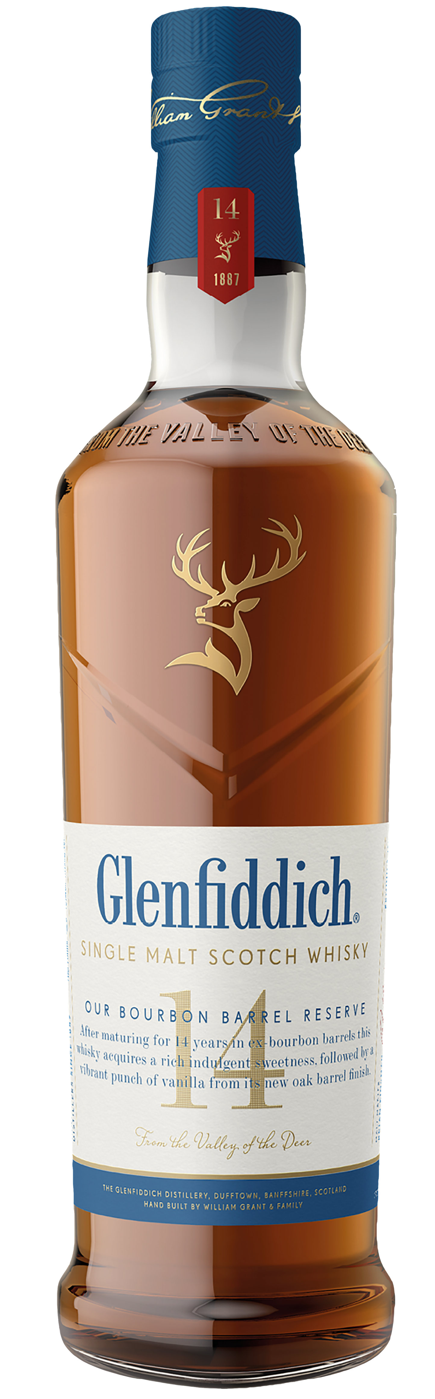 GLENFIDDICH 14 YEAR OLD BOURBON BARREL RESERVE SINGLE MALT SCOTCH WHISKY 750ML