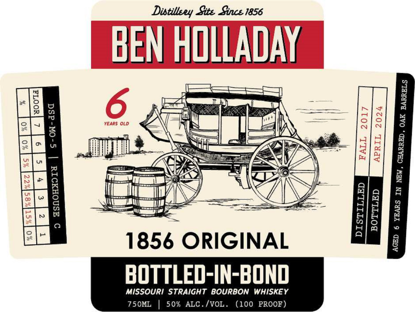 BEN HOLLADAY 6 YEAR BOURBON 750ML