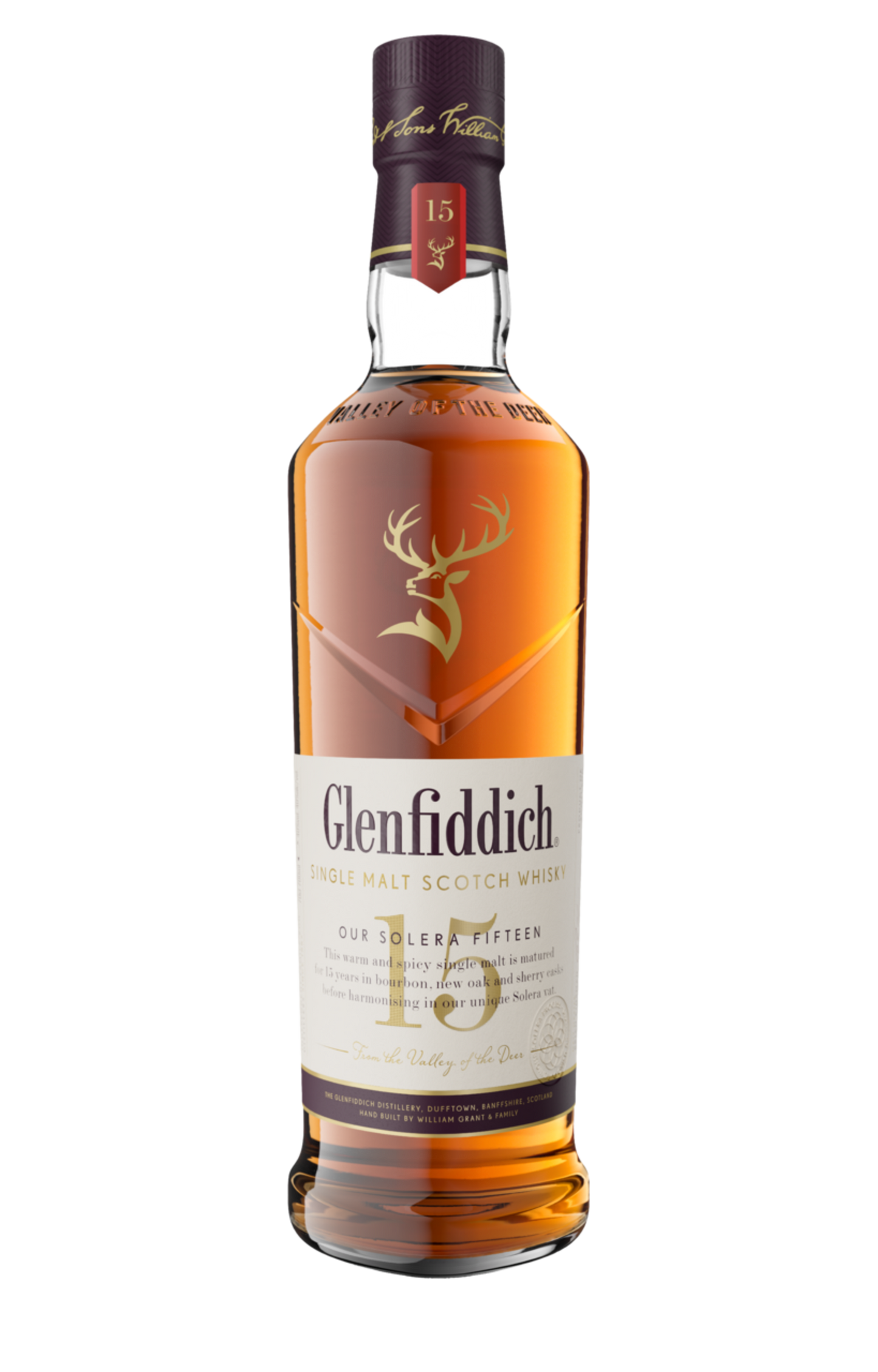 GLENFIDDICH 15 YEAR OLD SINGLE MALT SCOTCH WHISKY 750ML