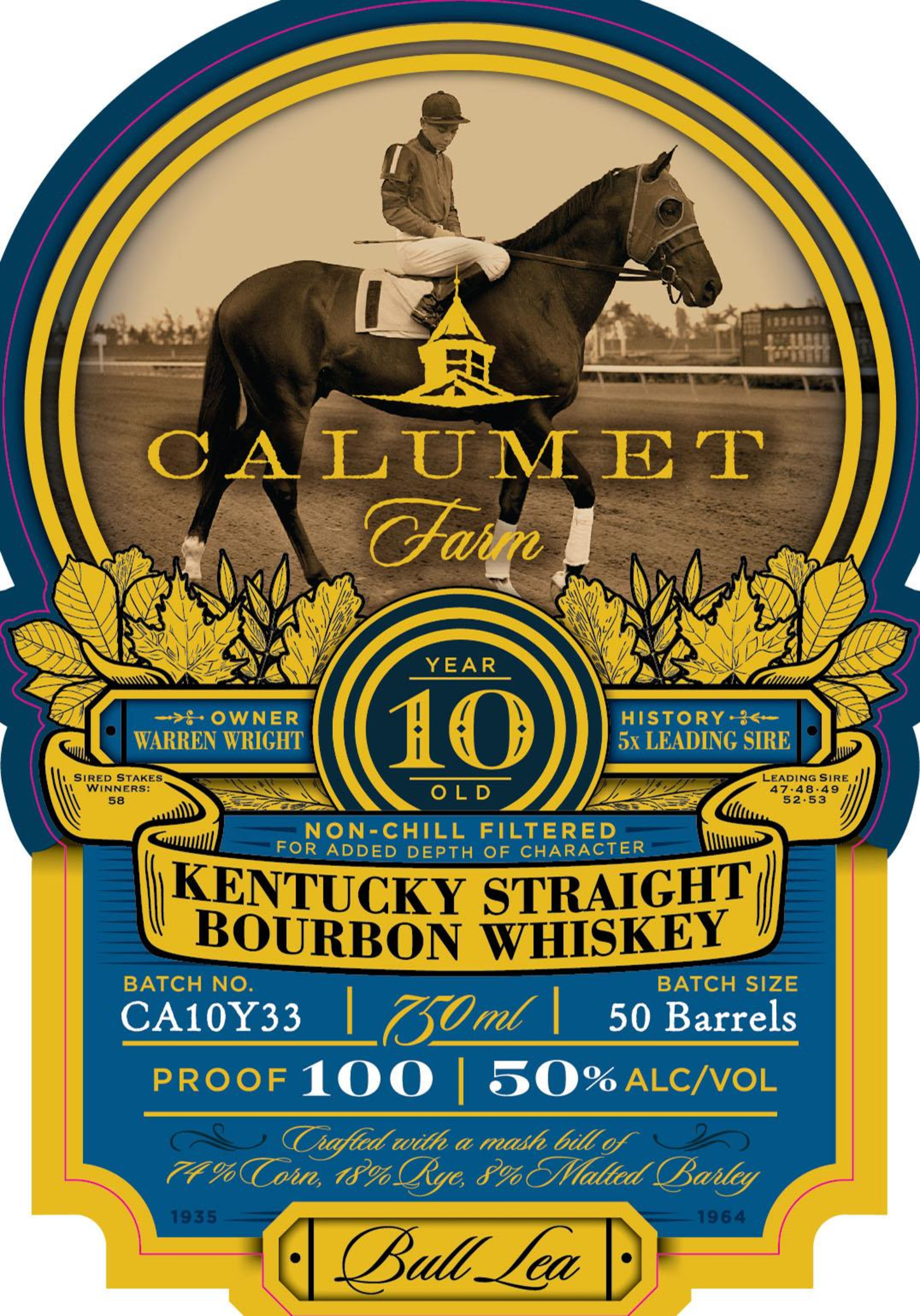 CALUMET FARM 10 YEAR OLD KENTUCKY STRAIGHT BOURBON WHISKEY 750ML