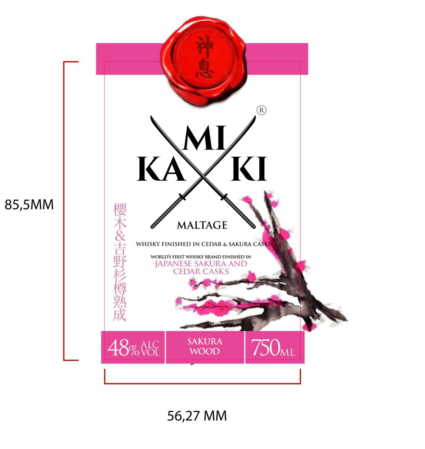 KAMIKI SAKURA WOOD WHISKY 750ML