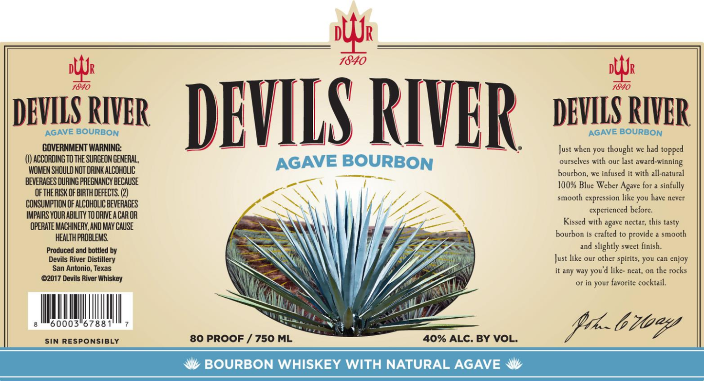 DEVILS RIVER AGAVE BOURBON 750ML