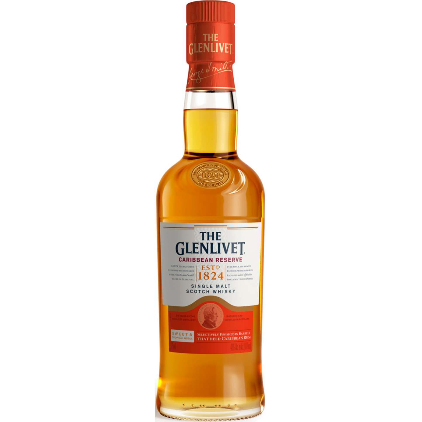 THE GLENLIVET CARIBBEAN RESERVE SINGLE MALT SCOTCH WHISKY 375ML