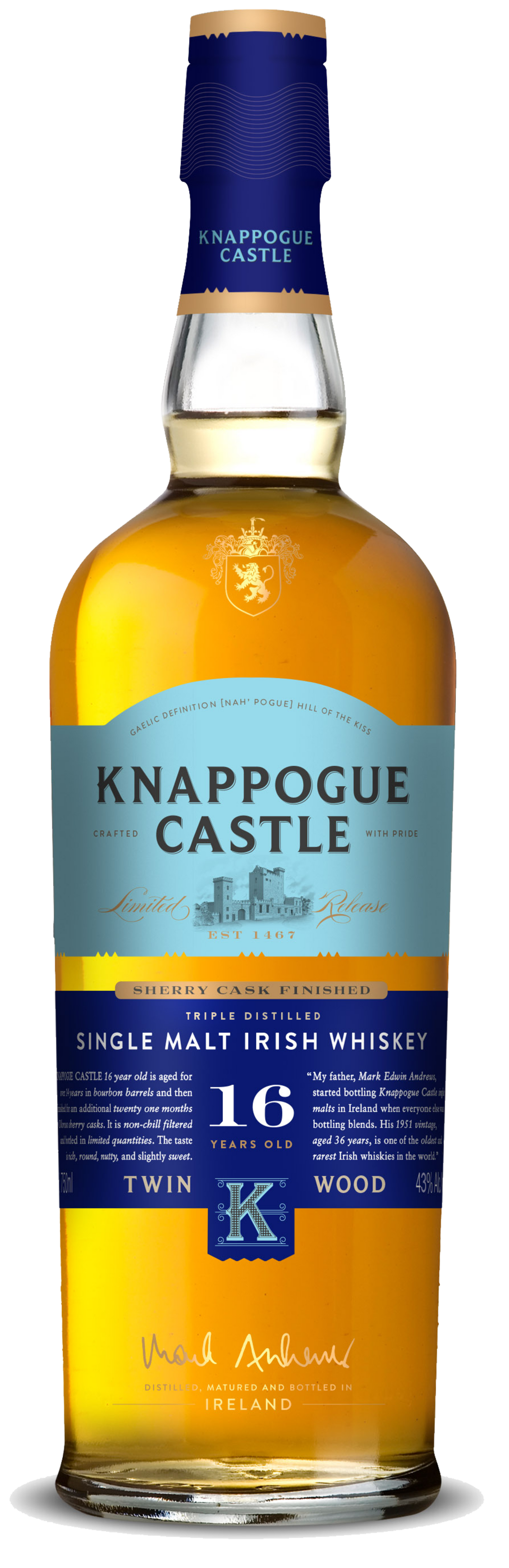 KNAPPOGUE CASTLE SHRY CSK 16YR 750ML