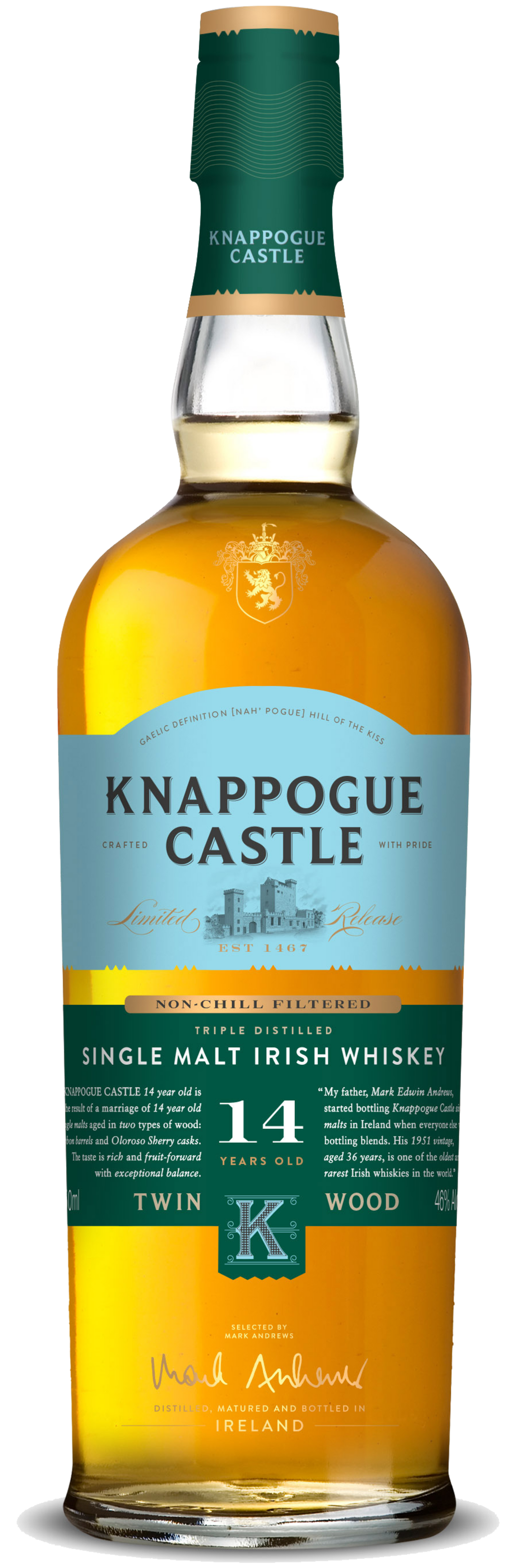 KNAPPOGUE CASTLE SINGLE MALT IRISH WHISKEY 14 YEAR 750ML