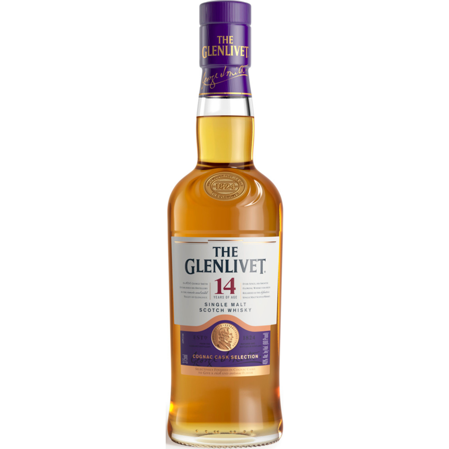 THE GLENLIVET 14 YEAR OLD SINGLE MALT SCOTCH WHISKY 375ML