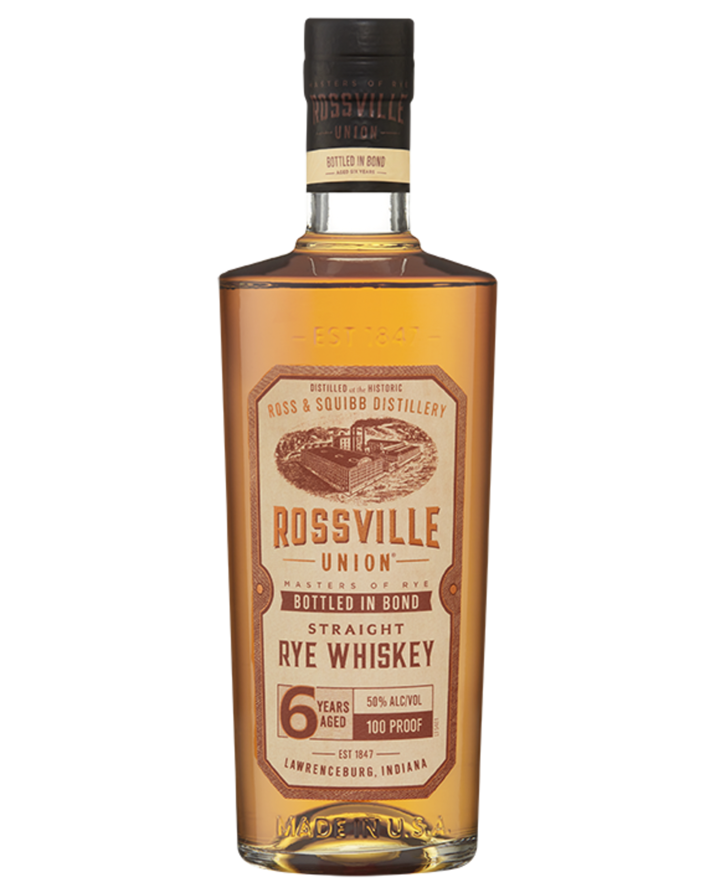 ROSSVILLE UNION BIB RYE 6YR 750ML