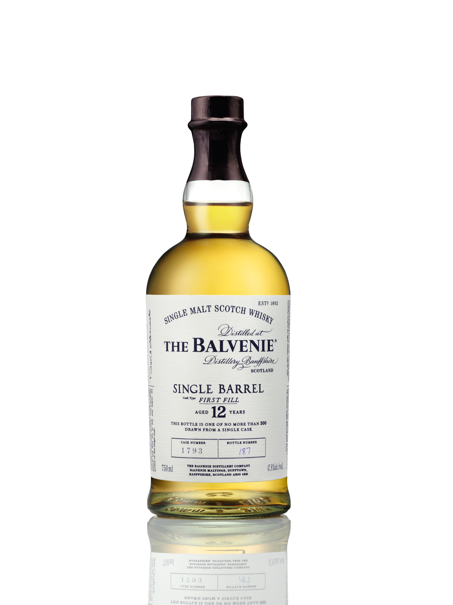 THE BALVENIE 12 YEAR OLD SINGLE BARREL SINGLE MALT SCOTCH WHISKY 750ML