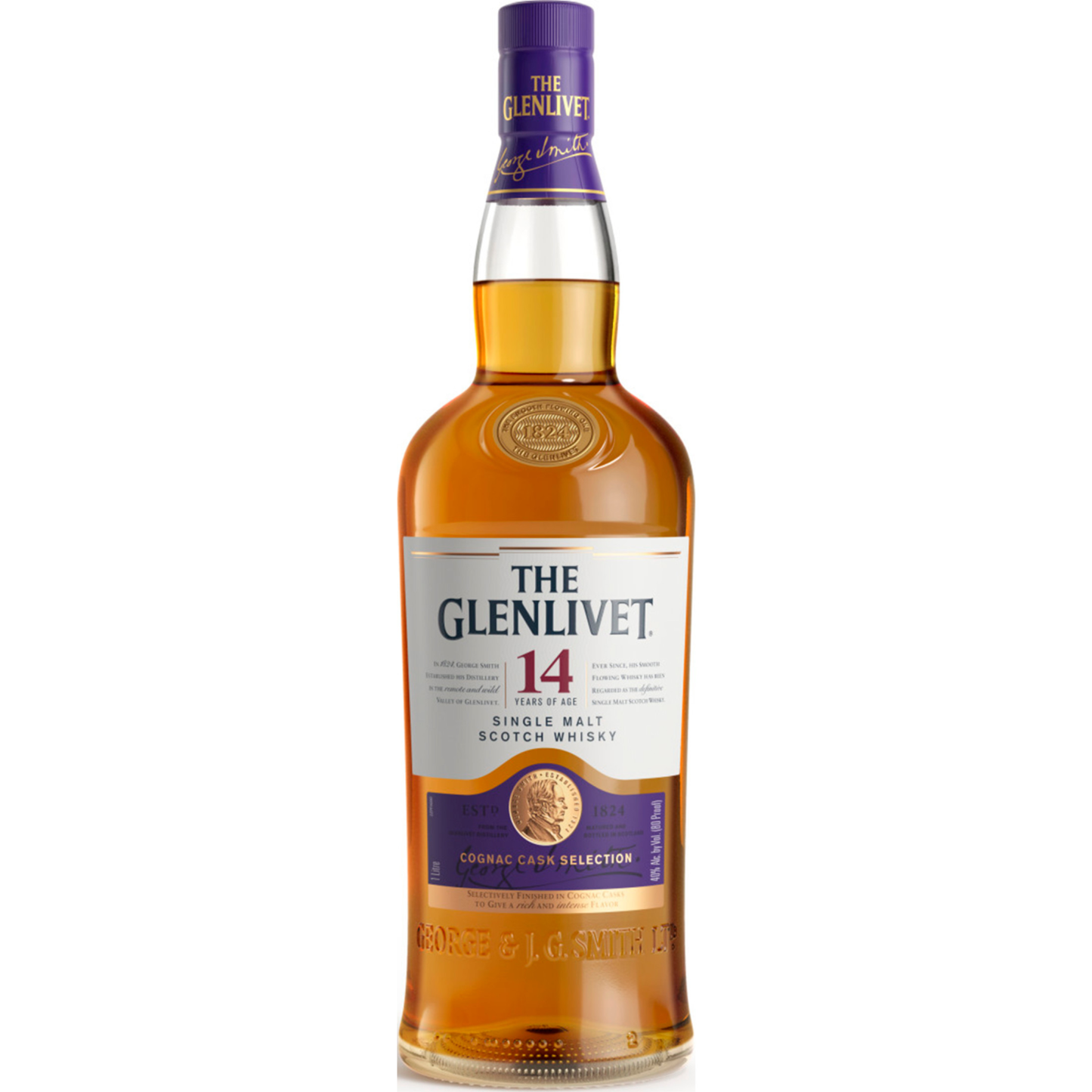 THE GLENLIVET 14 YEAR OLD SINGLE MALT SCOTCH WHISKY 1L