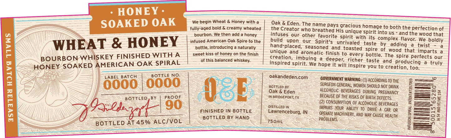 OAK & EDEN WHEAT HONEY BOURBON 750ML