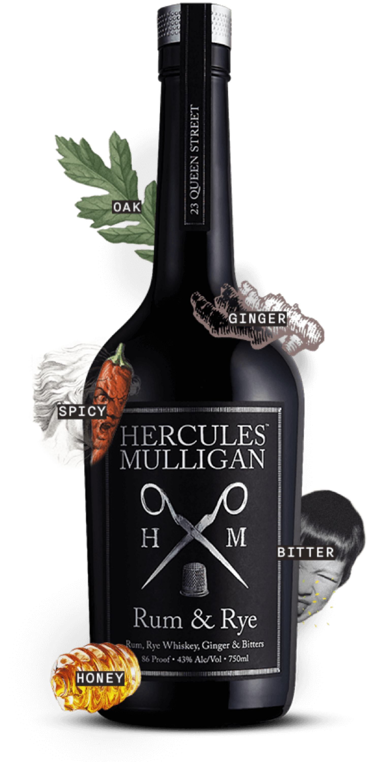 HERCULES MULLIGAN RUM AND RYE 750ML