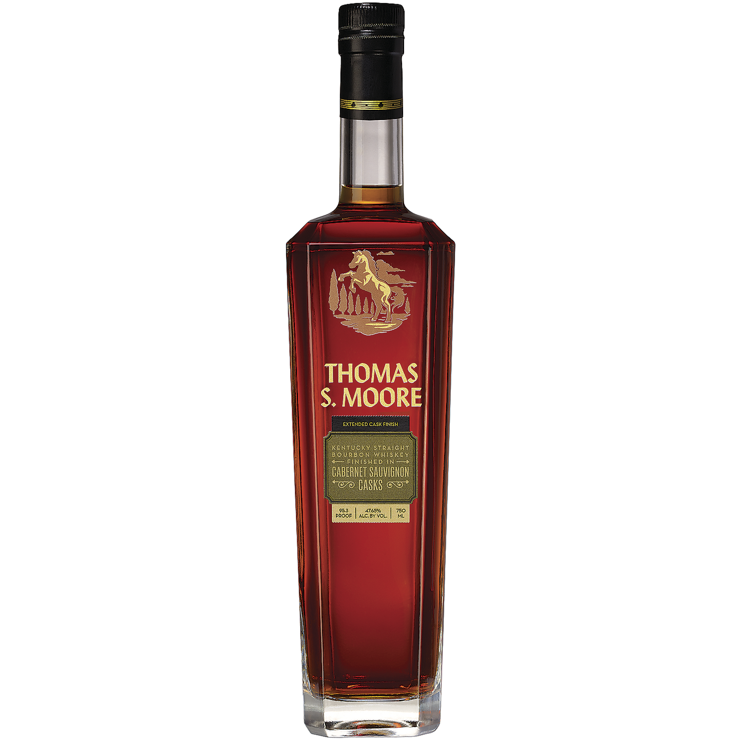 THOMAS S. MOORE STRAIGHT BOURBON EXTENDED CASK FINISH CABERNET SAUVIGNON CASKS 95.3 750ML
