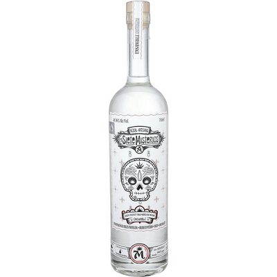LOS SIETE MISTERIOS MEZCAL JOVEN ESPADIN/TEPEZTATE/TOBALA/MADRECUISHE/MEXICAN 98 750ML