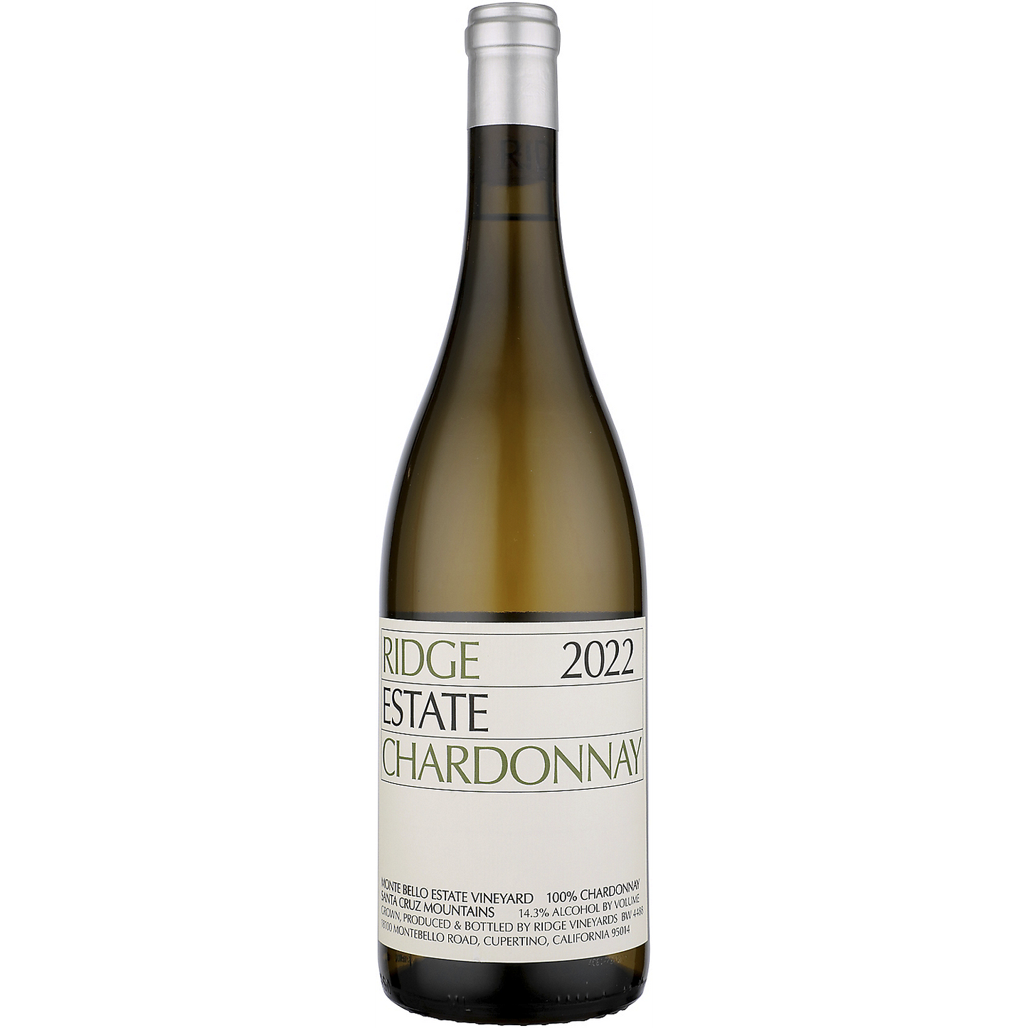 RIDGE VINEYARDS CHARDONNAY ESTATE MONTE BELLO VINEYARD SANTA CRUZ MOUNTAINS 2022 750ML