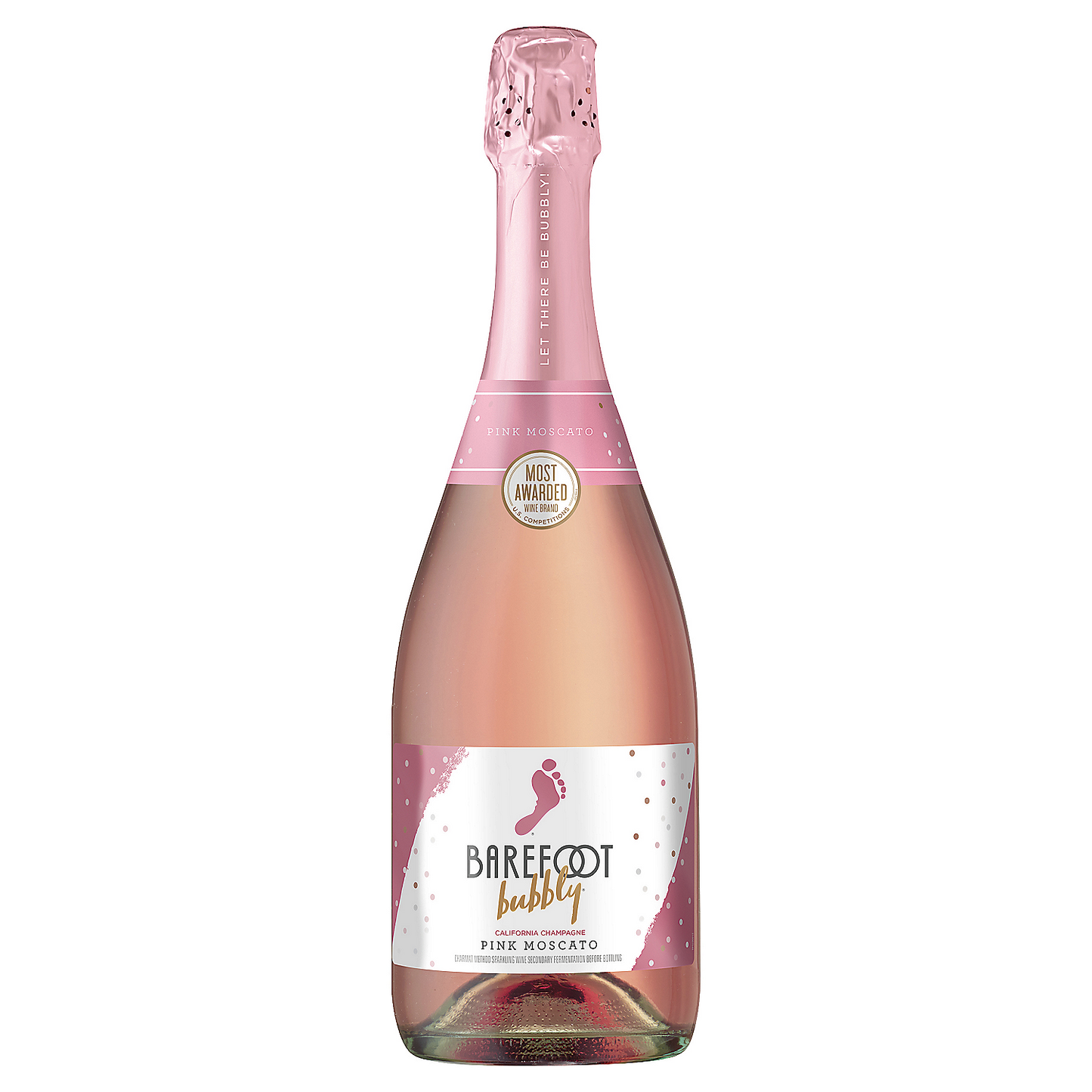 BAREFOOT BUBBLY PINK MOSCATO CHAMPAGNE CALIFORNIA 187ML