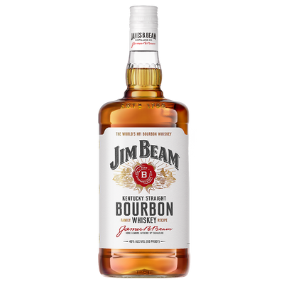 JIM BEAM STRAIGHT BOURBON WHITE LABEL 4 YR 80 1.75L