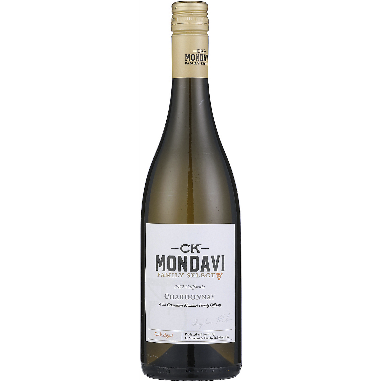 CK MONDAVI CHARDONNAY G4 OAK AGED FAMILY SELECT CALIFORNIA 750ML