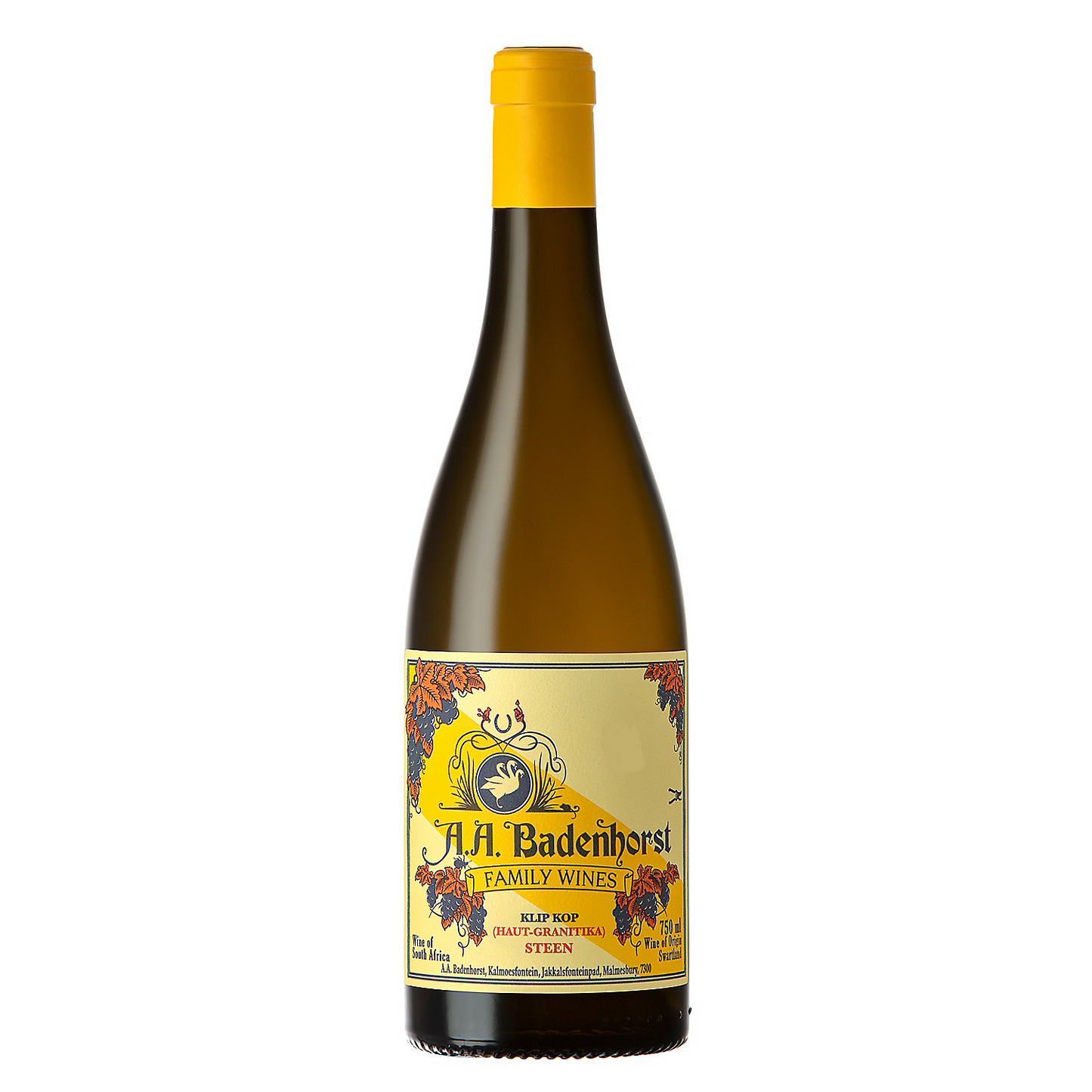 A.A. BADENHORST FAMILY WINES CHENIN BLANC KLIP KOP STEEN SWARTLAND 2021 750ML