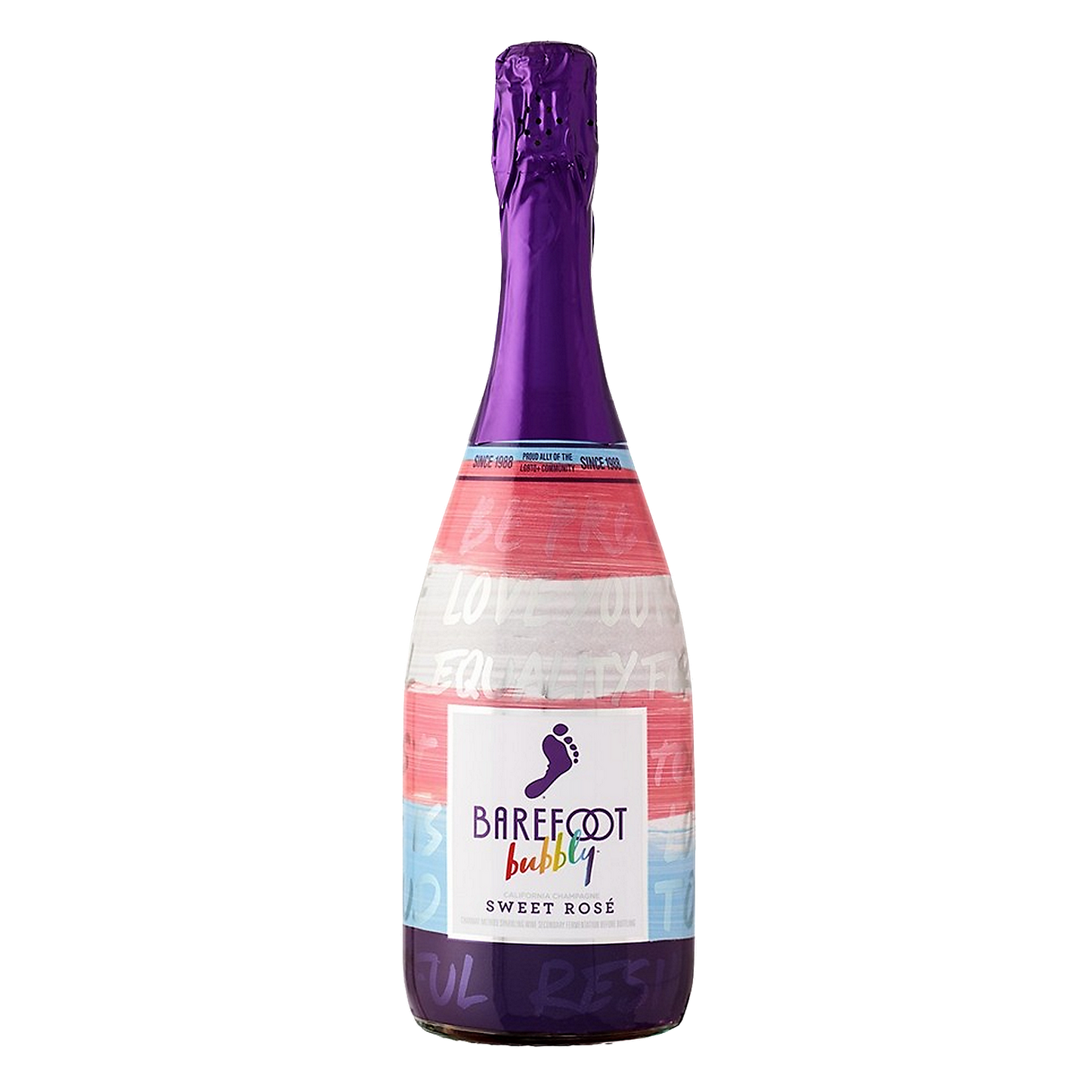 BAREFOOT BUBBLY SWEET ROSE CALIFORNIA PRIDE EDITION 750ML