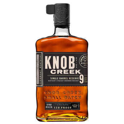 KNOB CREEK STRAIGHT BOURBON SINGLE BARREL RESERVE 9 YR 120 750ML