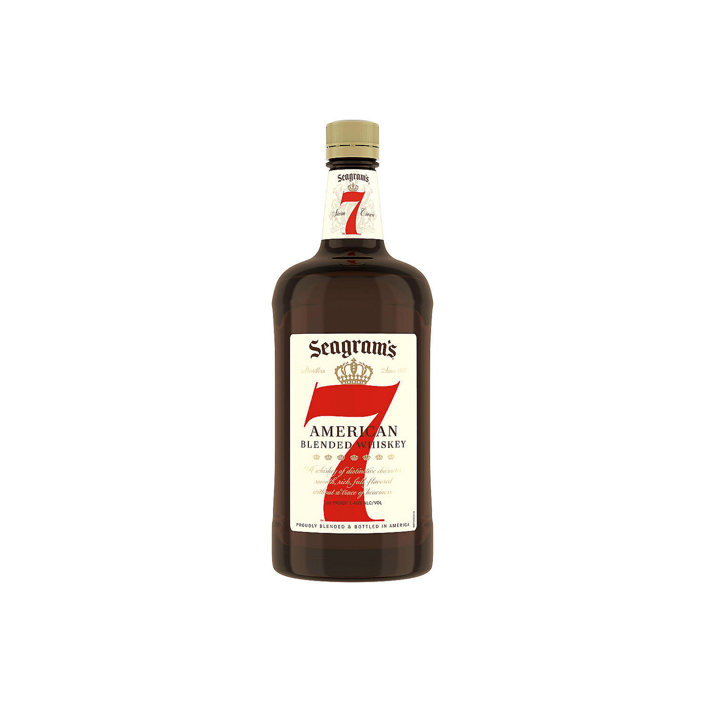 SEAGRAM'S BLENDED AMERICAN WHISKEY 7 CROWN 80 1L
