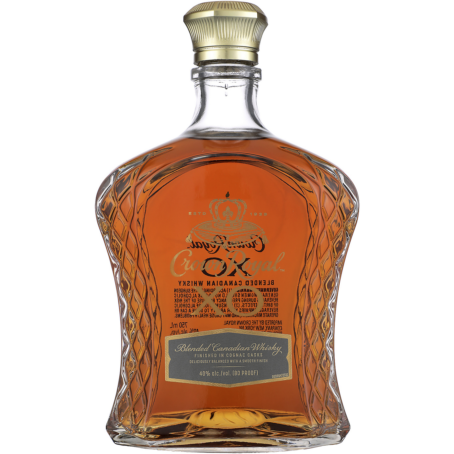CROWN ROYAL CANADIAN WHISKY XO 80 W/ BAG & BOX 750ML