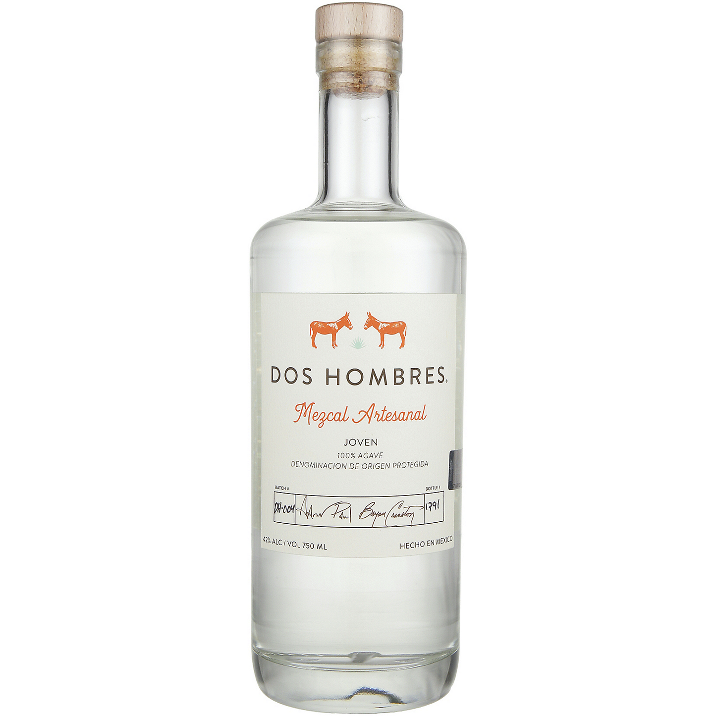 DOS HOMBRES MEZCAL ARTESANAL JOVEN ESPADIN 84 375ML
