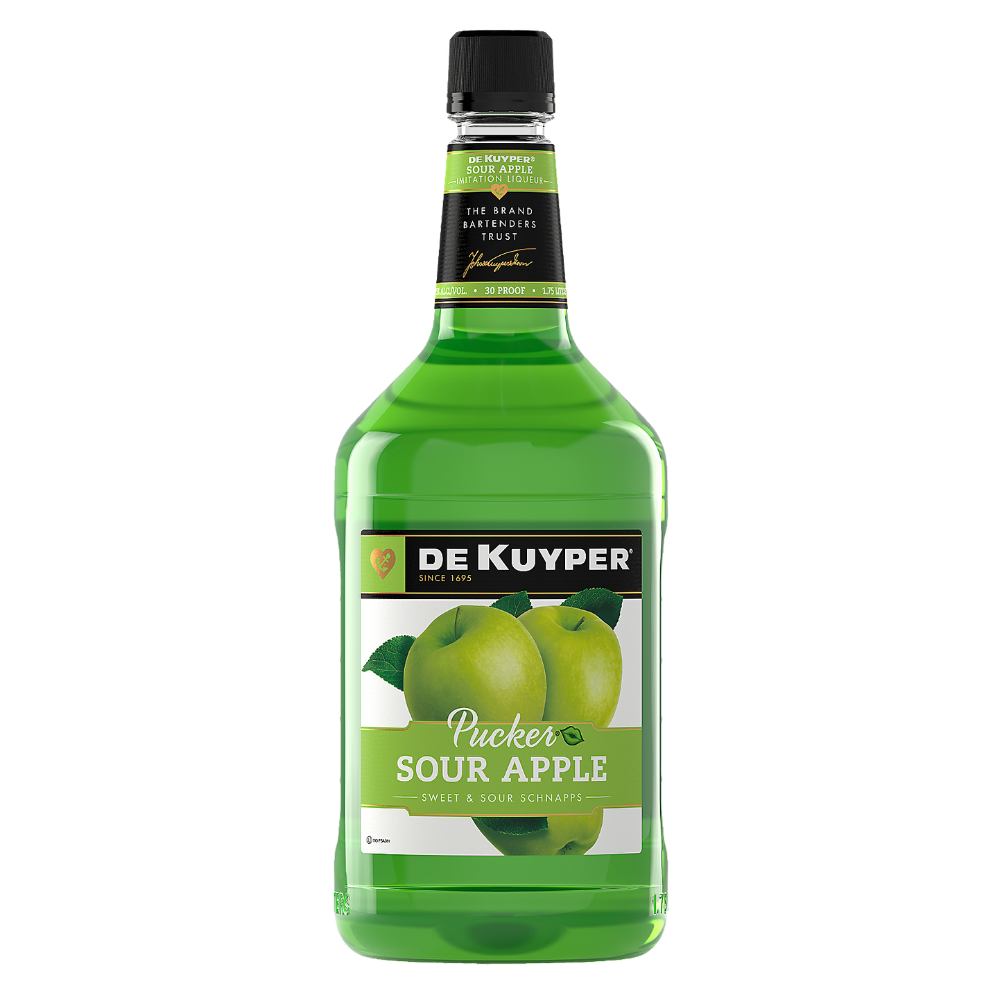 DEKUYPER SOUR APPLE SCHNAPPS PUCKER 30 1.75L