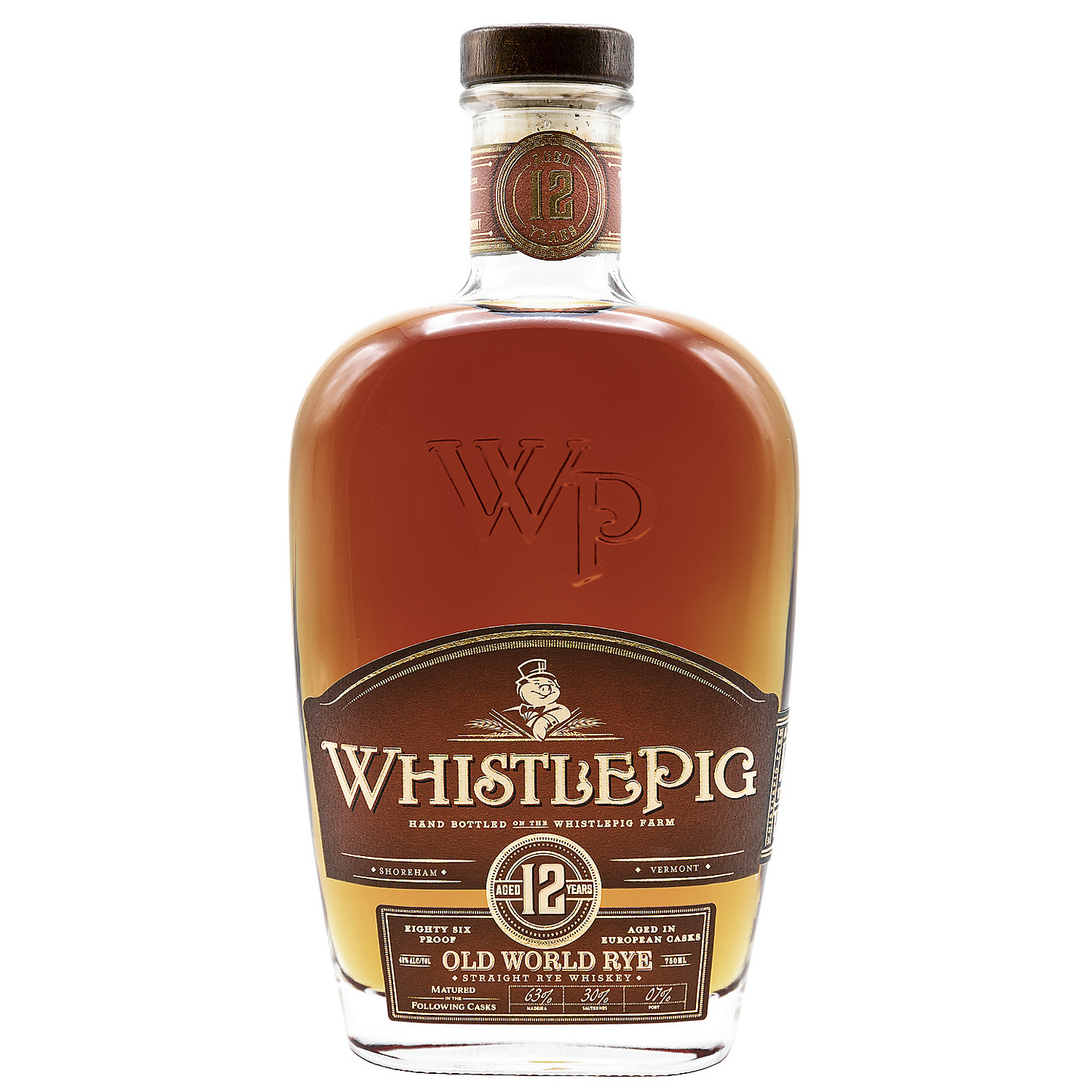 WHISTLEPIG STRAIGHT RYE WHISKEY OLD WORLD 12 YR 86 750ML