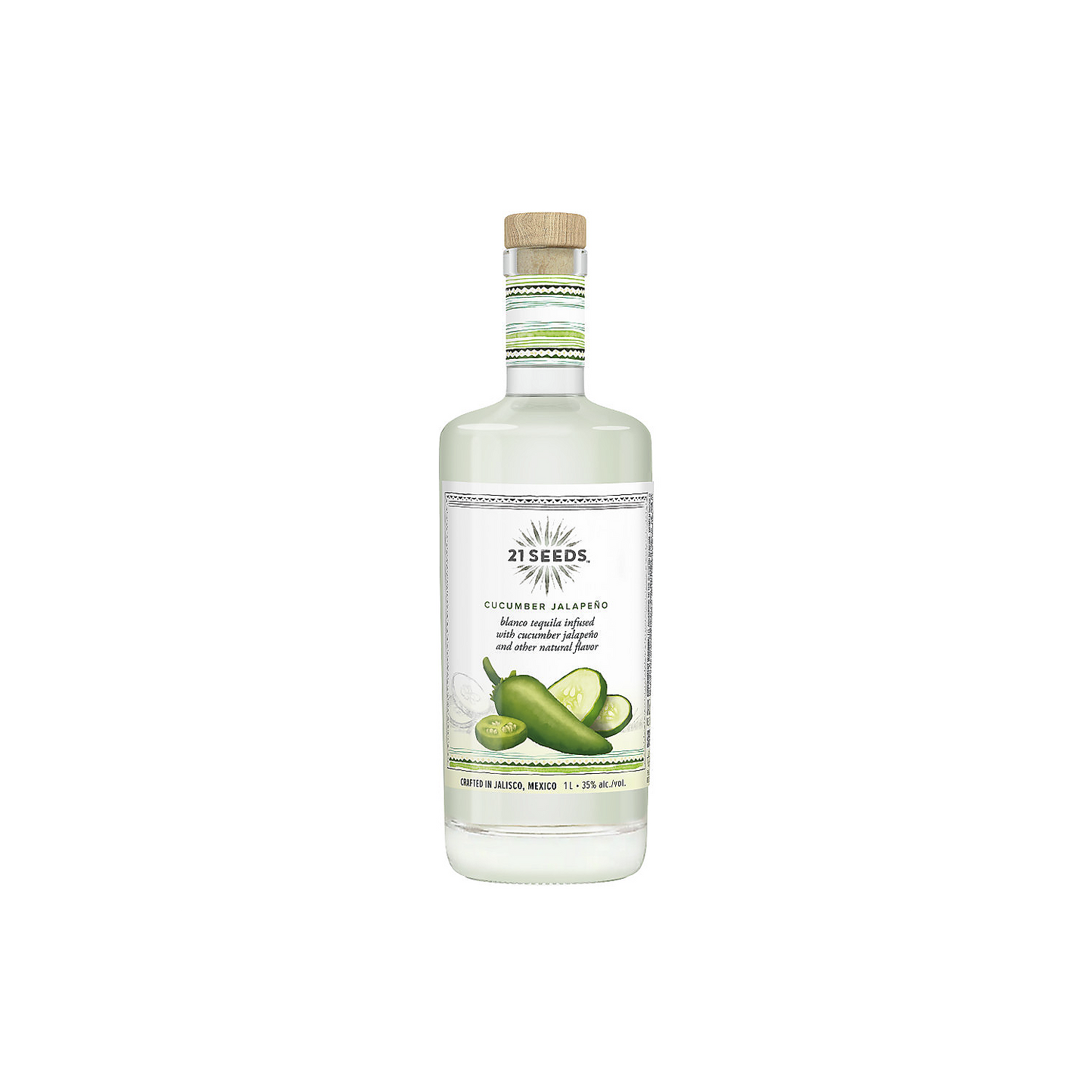 21 SEEDS CUCUMBER JALAPENO INFUSED BLANCO TEQUILA FLAVORED TEQUILA 70 750ML