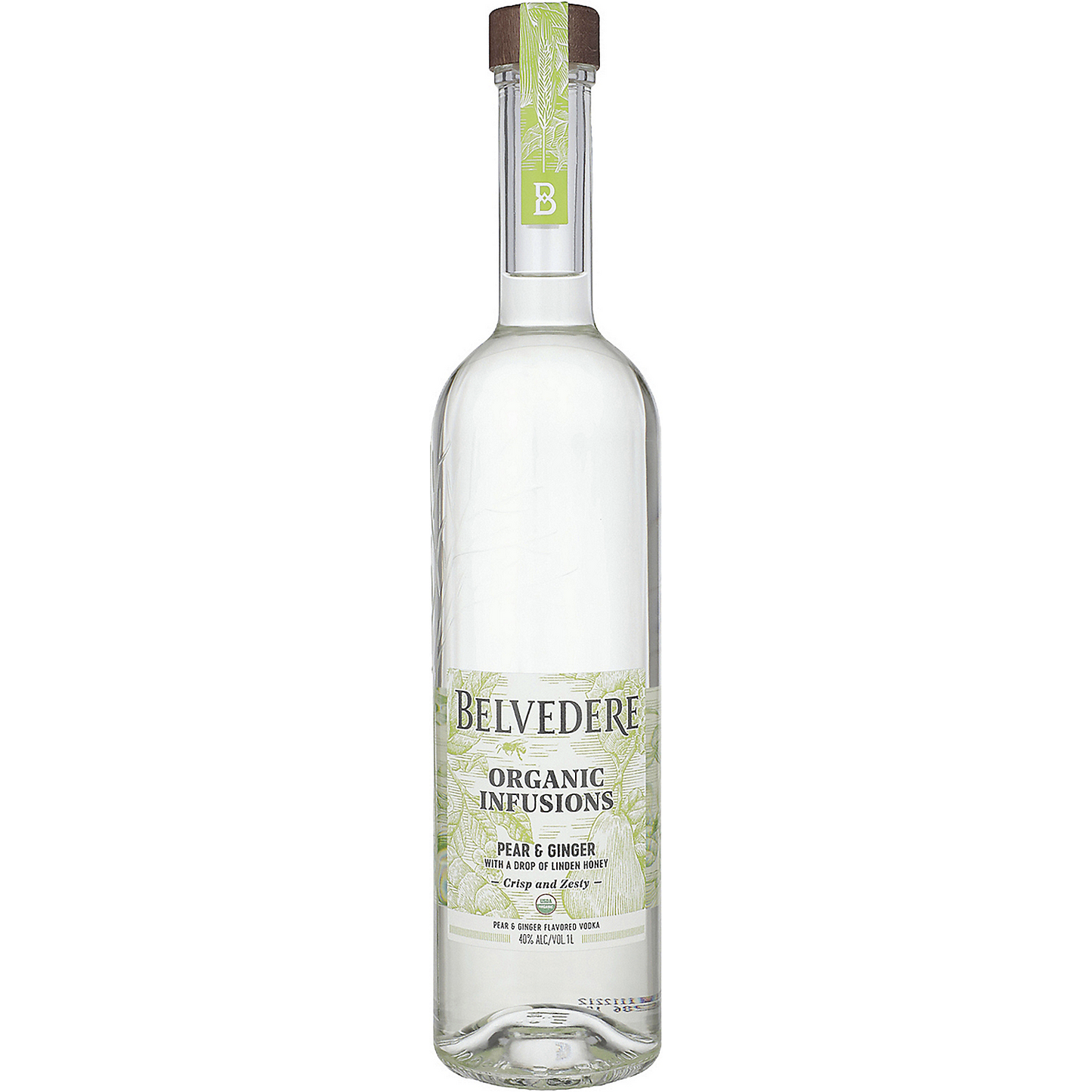 BELVEDERE ORGANIC INFUSIONS PEAR & GINGER FLAVORED VODKA 80 1L