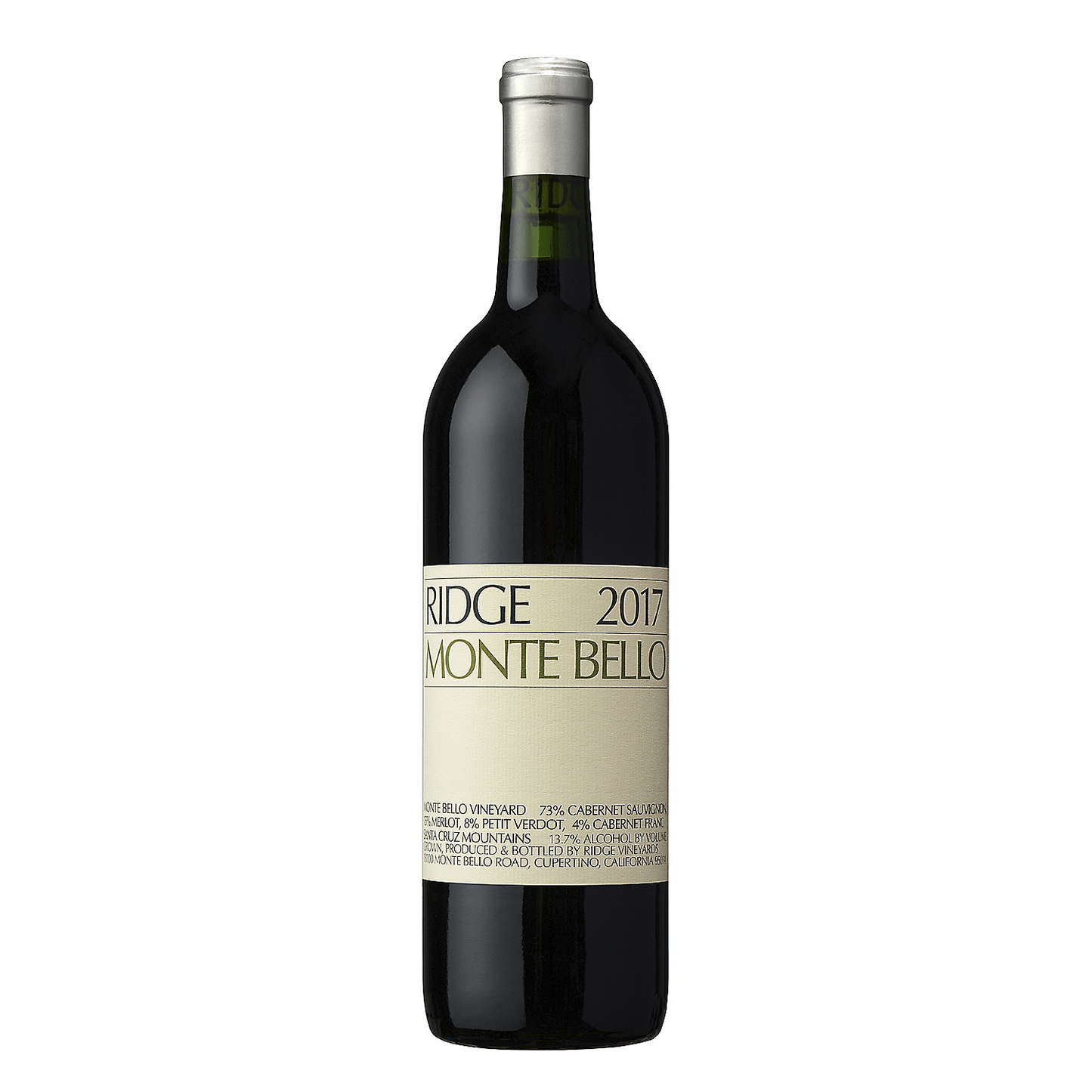 RIDGE VINEYARDS RED WINE MONTE BELLO SANTA CRUZ MOUNTAINS 2017 WOOD BOX 1.5L