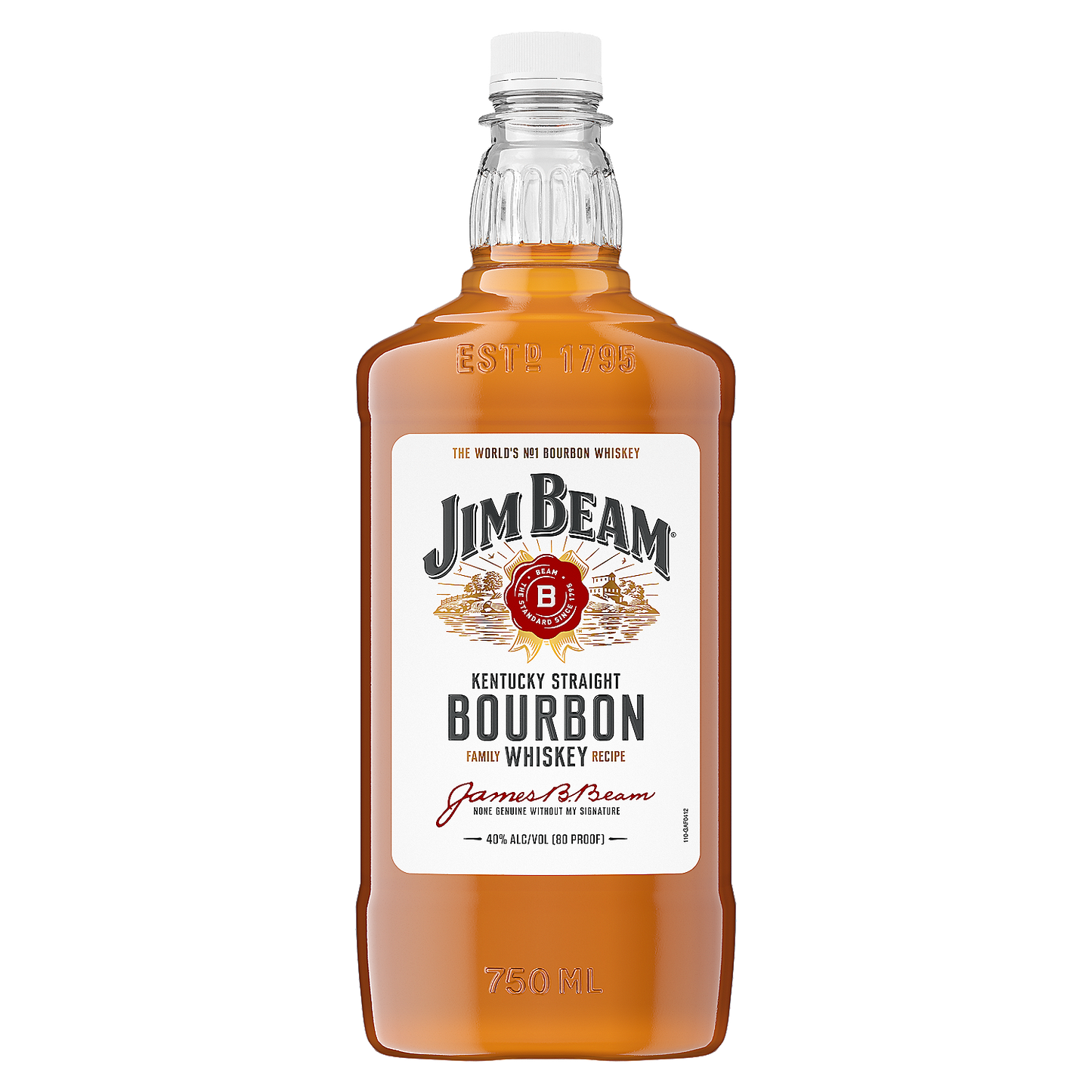 JIM BEAM STRAIGHT BOURBON WHITE LABEL 80 100ML