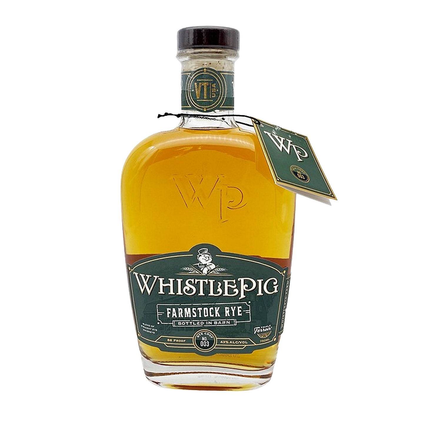 WHISTLEPIG STRAIGHT RYE WHISKEY FARMSTOCK RYE RYE CROP NO. 003 86 750ML