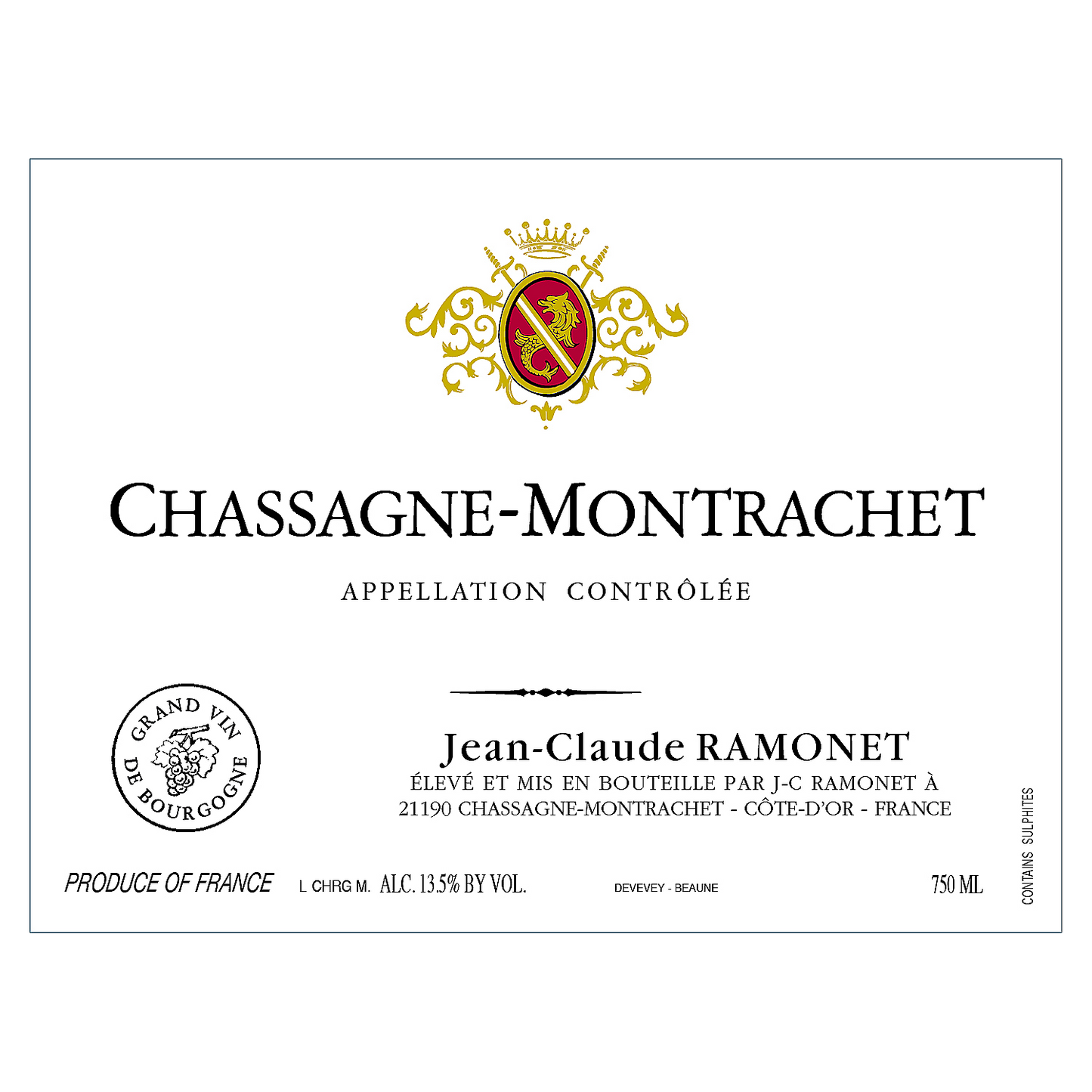 JEAN CLAUDE RAMONET CHASSAGNE MONTRACHET ROUGE 2020 750ML