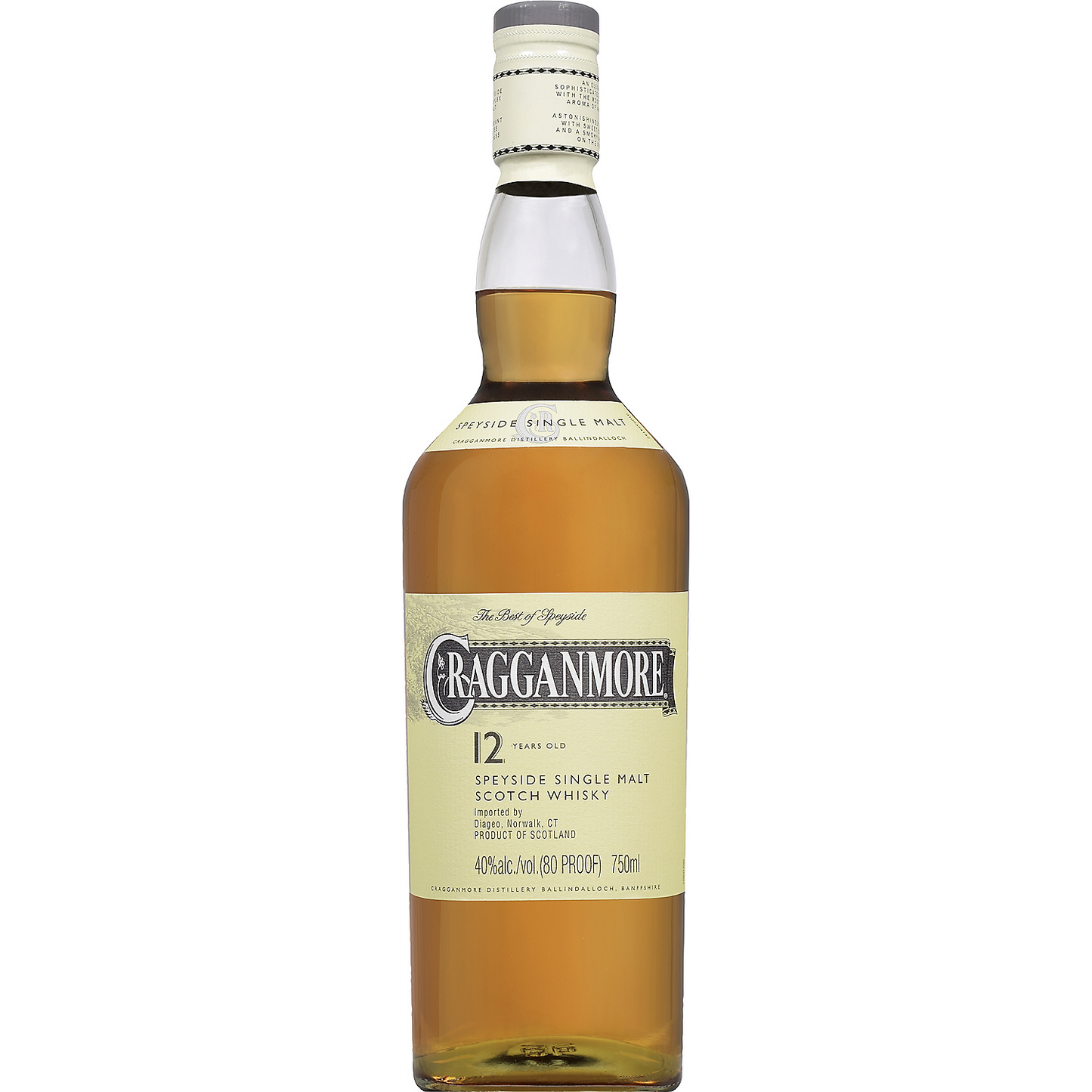 CRAGGANMORE SINGLE MALT SCOTCH 12 YR 80 750ML