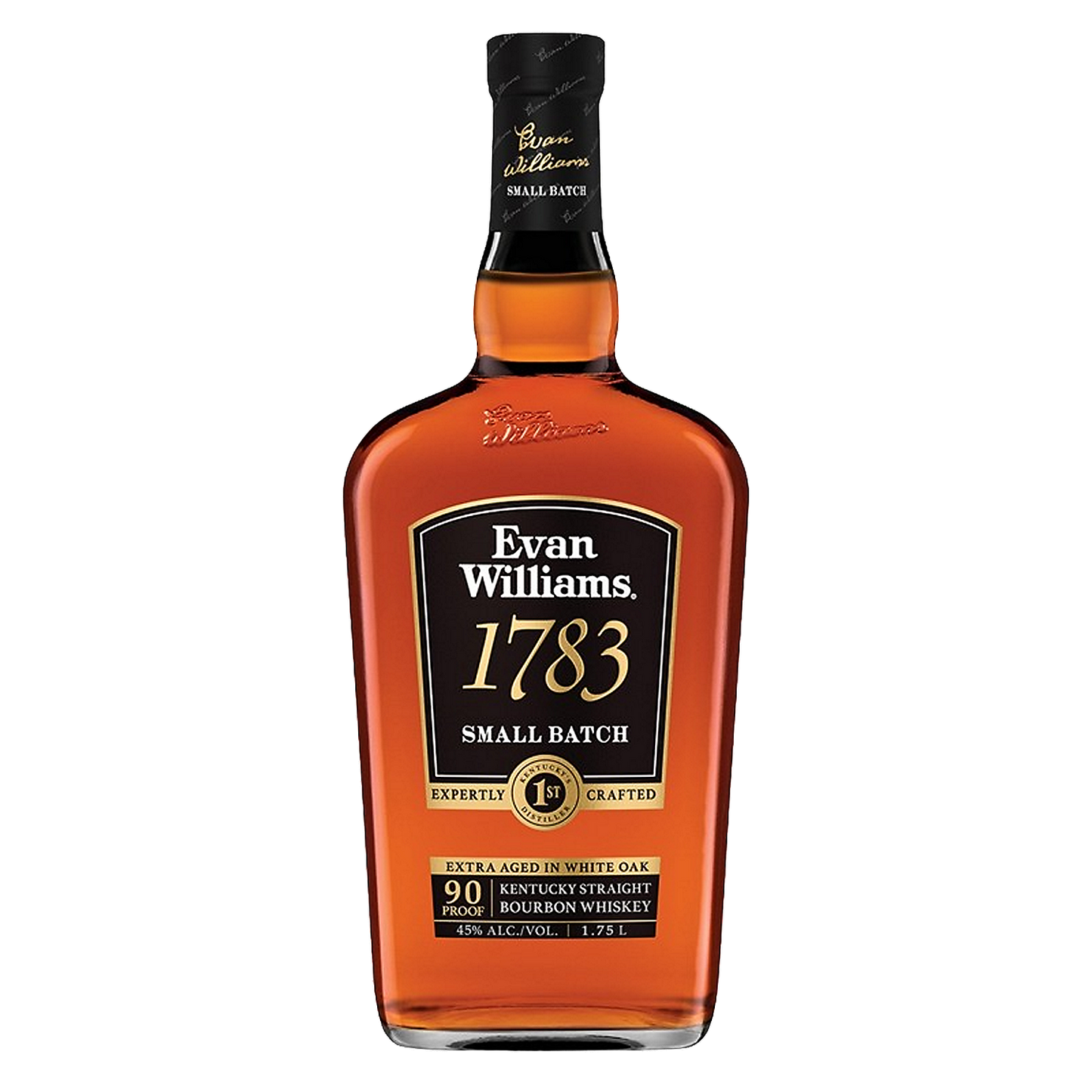 EVAN WILLIAMS STRAIGHT BOURBON 1783 SMALL BATCH AMERICAN HERO EDITION 6 YR 90 1.75L