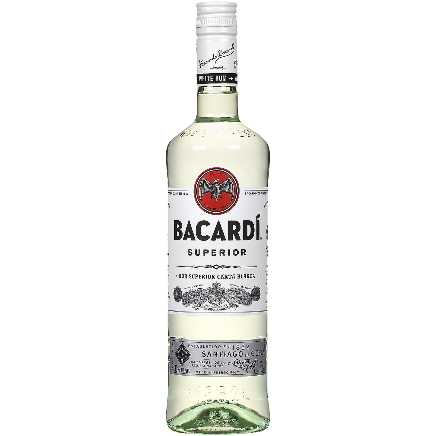 BACARDI LIGHT RUM SUPERIOR 80 1L