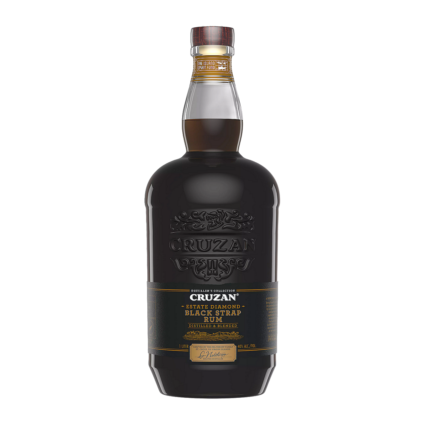 CRUZAN BLACK STRAP RUM ESTATE DIAMOND 80 1L