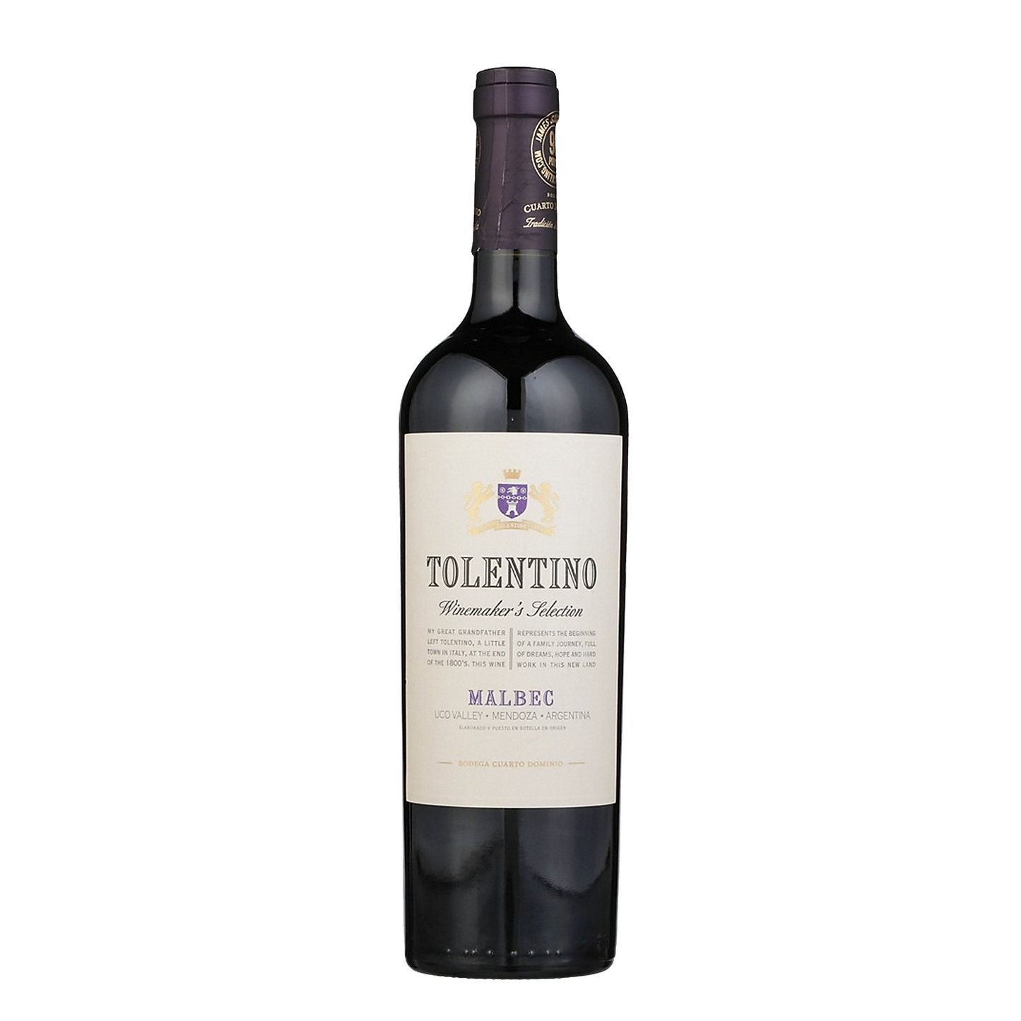 BODEGA CUARTO DOMINIO MALBEC TOLENTINO WINEMAKERS SELECTION VALLE DE UCO 2022 750ML