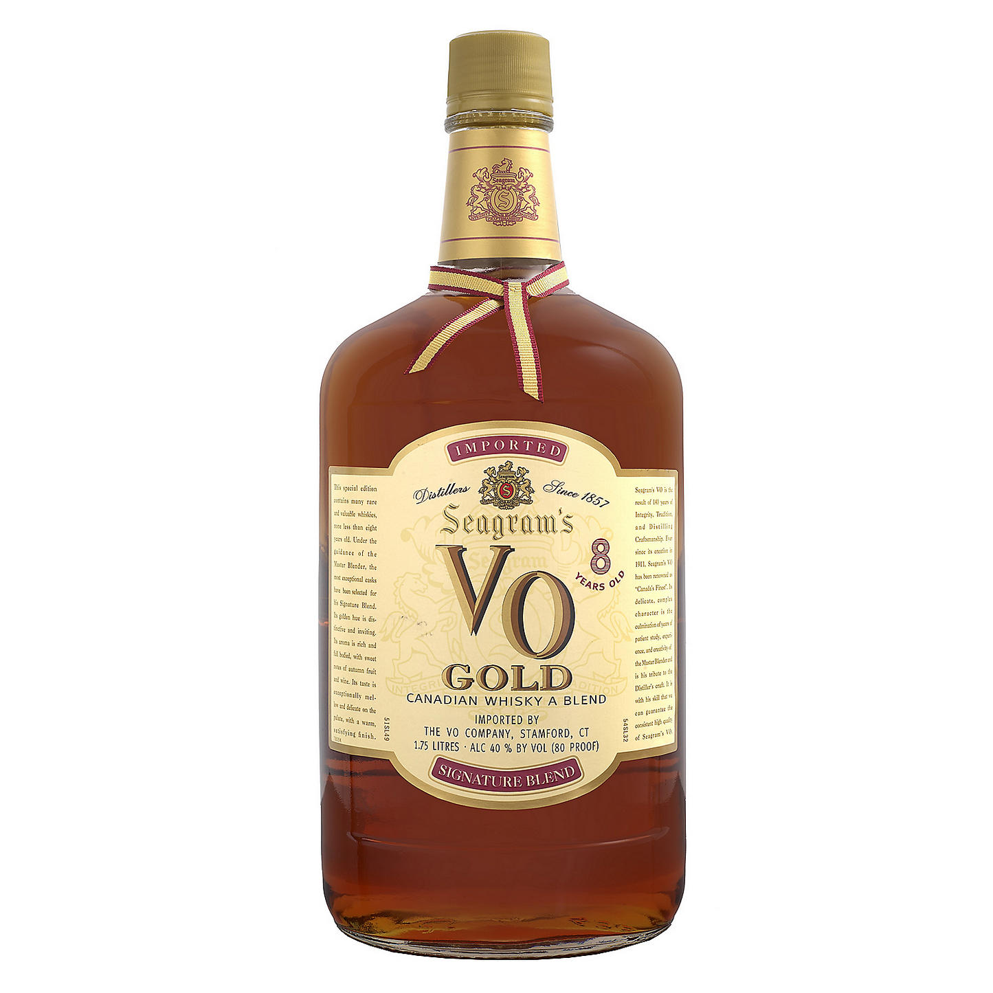 SEAGRAM'S CANADIAN WHISKY VO GOLD 8 YR 80 750ML