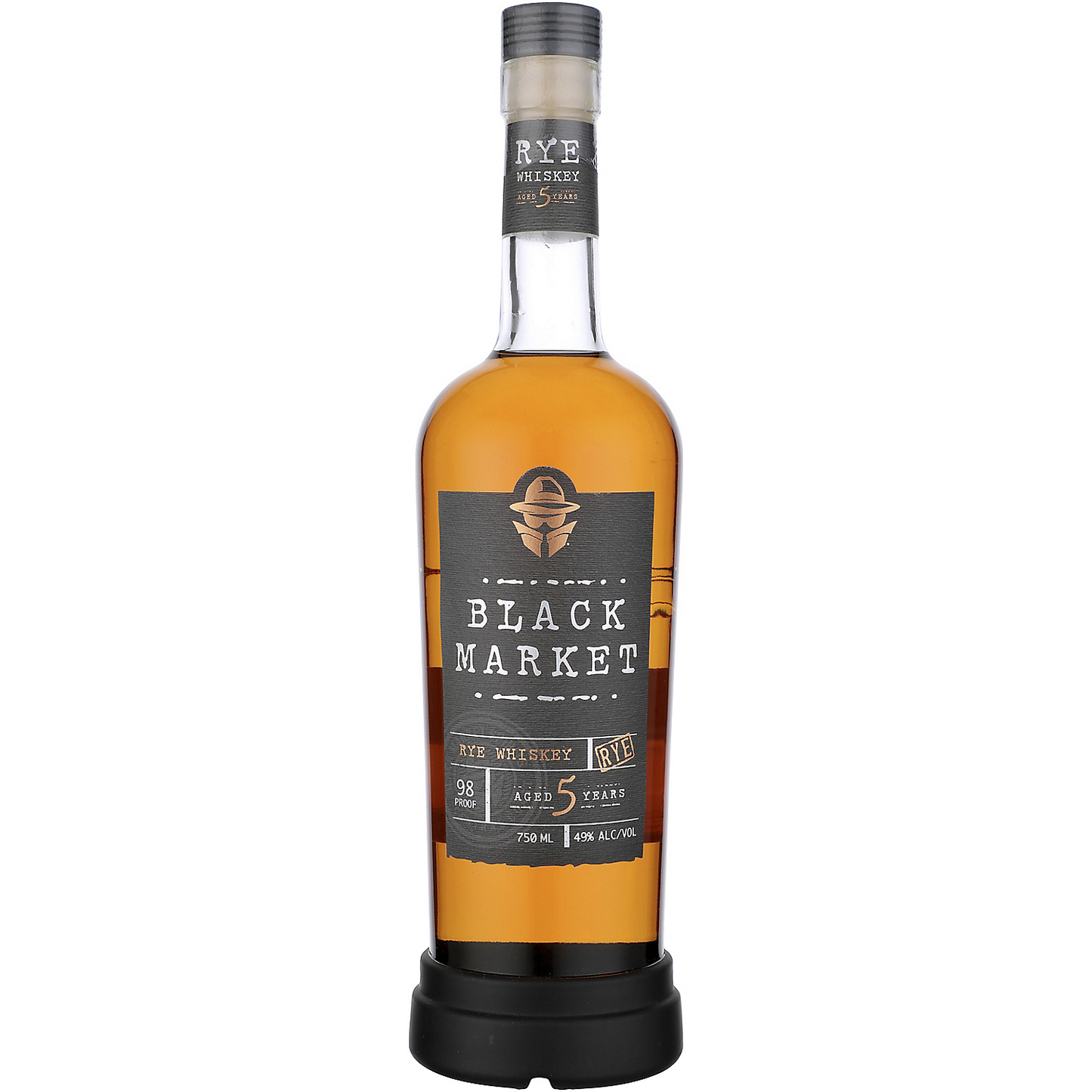 BLACK MARKET SPIRITS RYE WHISKEY 5 YR 98 750ML