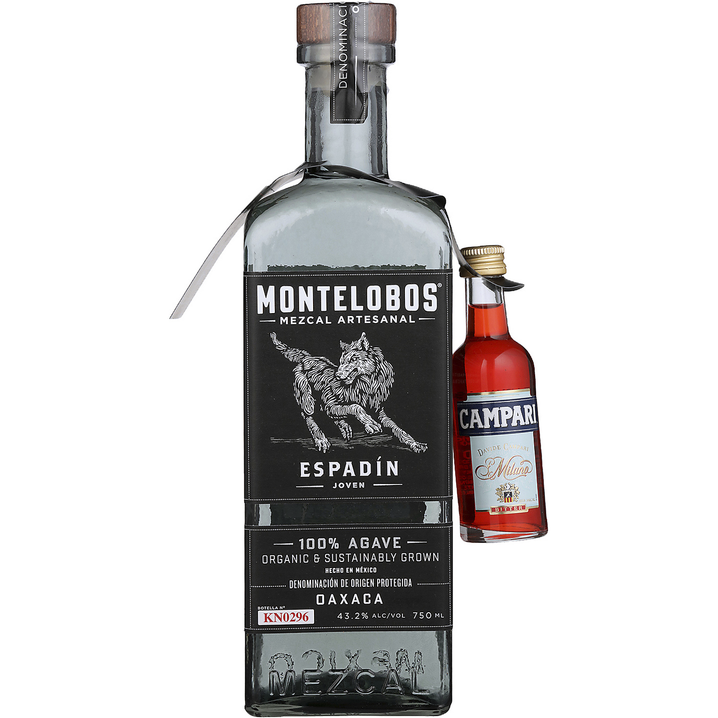 MONTELOBOS MEZCAL ARTESANAL JOVEN ESPADIN 86.4 W/ CAMPARI APERITIVO 48 750ML