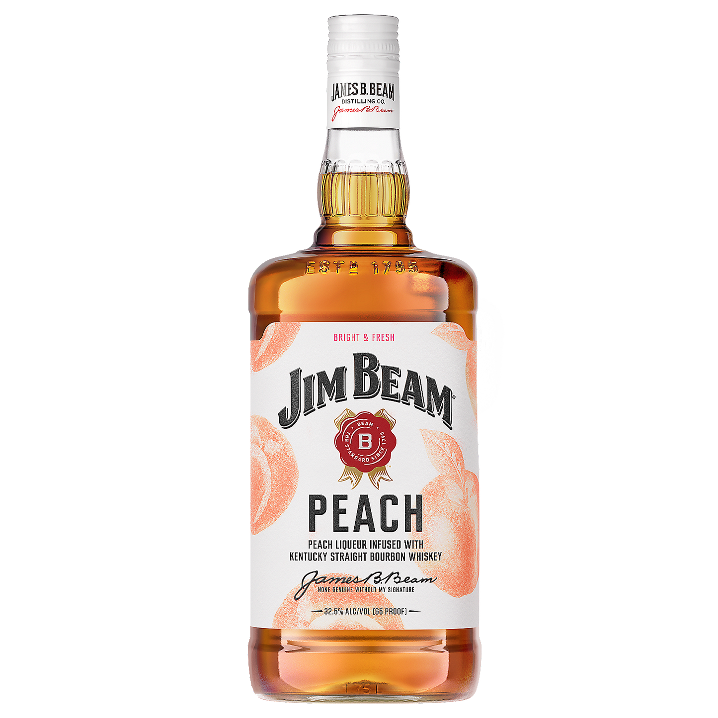 JIM BEAM PEACH INFUSED STRAIGHT BOURBON 65 1.75L