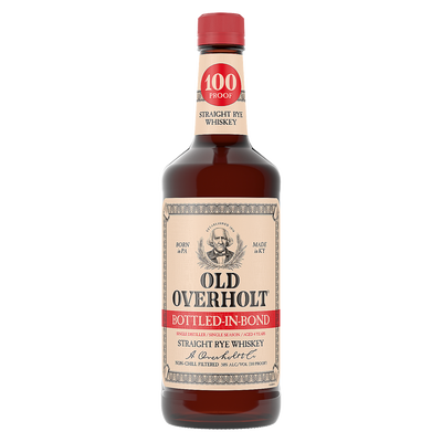 OLD OVERHOLT STRAIGHT RYE WHISKEY BONDED 4 YR 100 1L