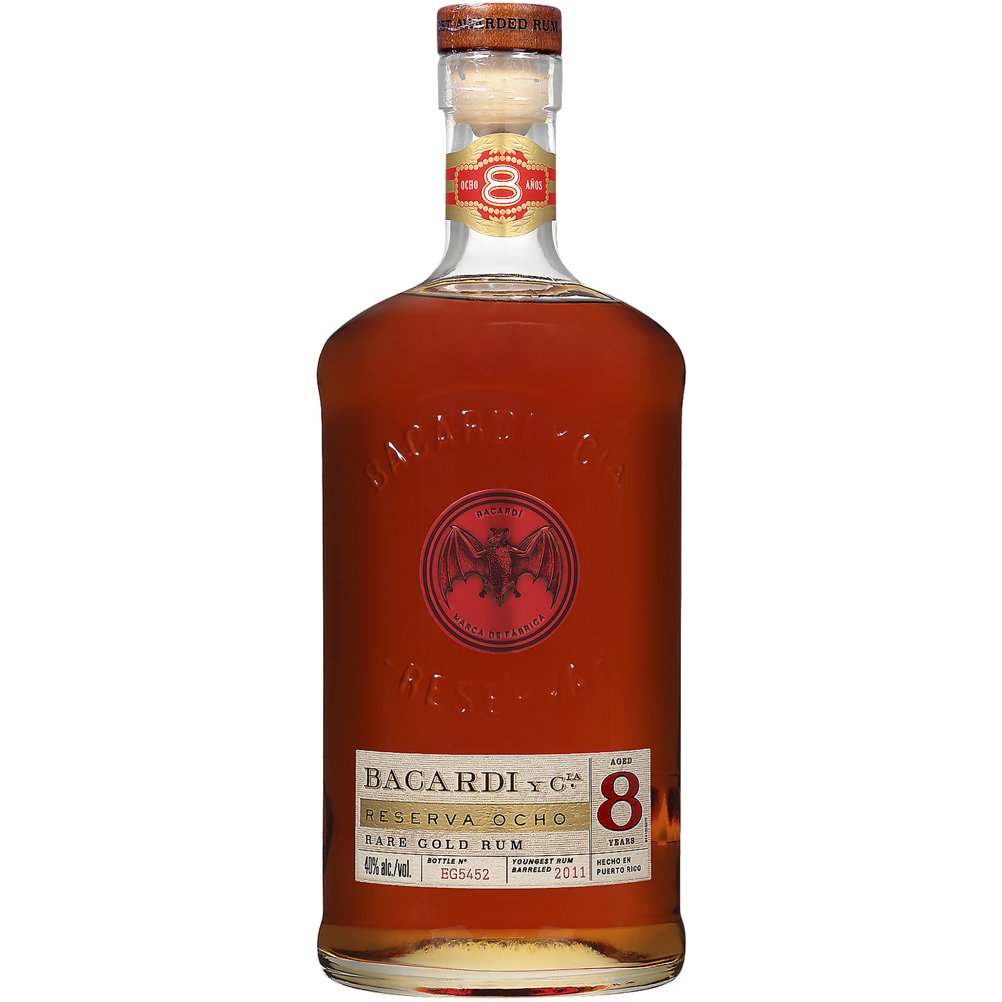BACARDI AGED RUM RARE GOLD RESERVA OCHO 8 YR 80 1L