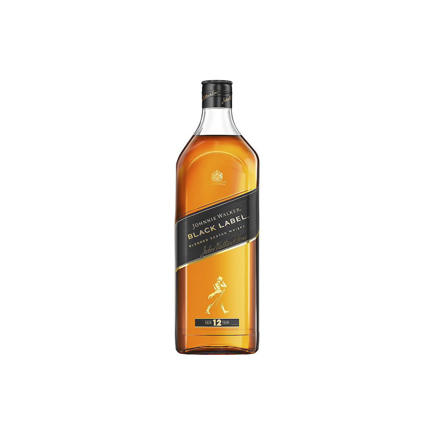 JOHNNIE WALKER BLENDED SCOTCH BLACK LABEL 12 YR 80 1.75L