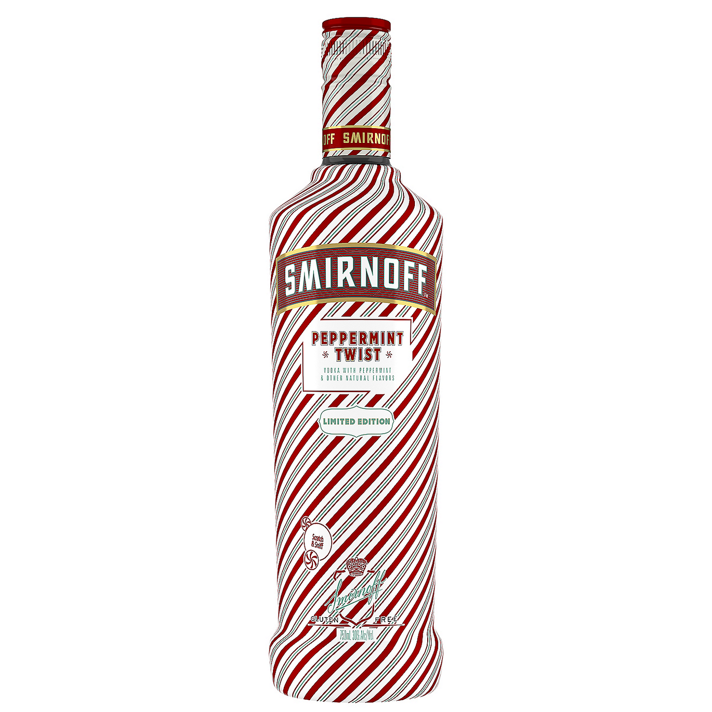 SMIRNOFF PEPPERMINT FLAVORED VODKA PEPPERMINT TWIST LIMITED EDITION 60 750ML